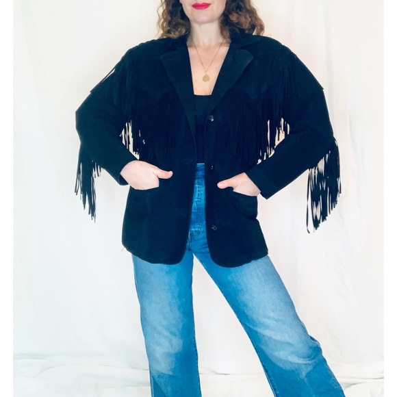 1980s vintage western fringe jacket - Picture 3 of 5